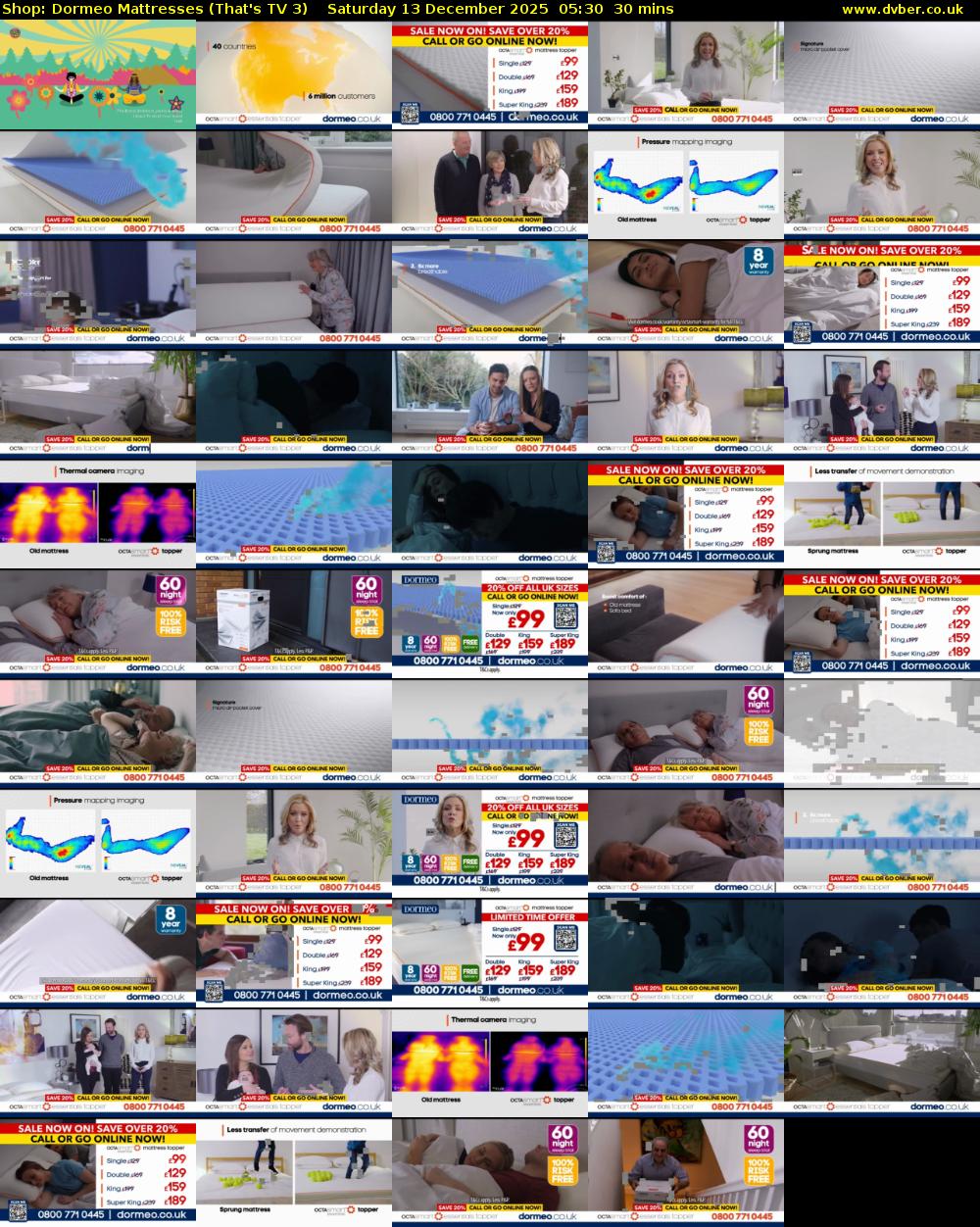 Shop: Dormeo Mattresses (That's TV 3) Saturday 13 December 2025 05:30 - 06:00