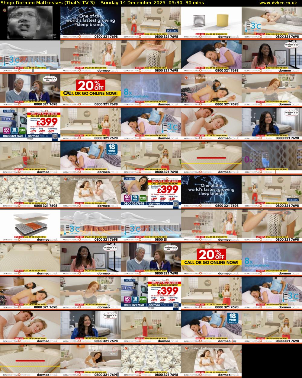 Shop: Dormeo Mattresses (That's TV 3) Sunday 14 December 2025 05:30 - 06:00