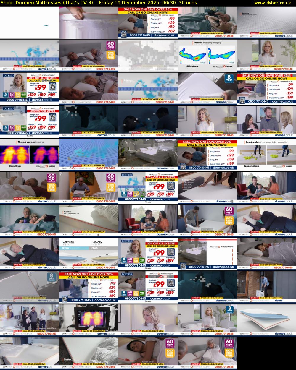 Shop: Dormeo Mattresses (That's TV 3) Friday 19 December 2025 06:30 - 07:00