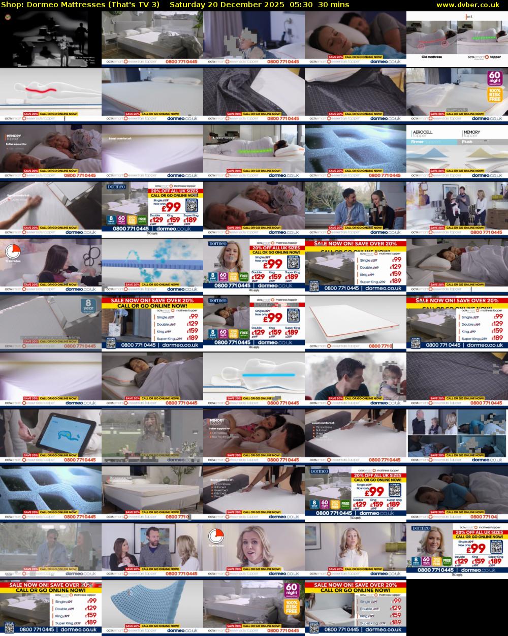 Shop: Dormeo Mattresses (That's TV 3) Saturday 20 December 2025 05:30 - 06:00