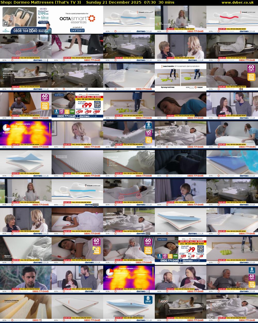 Shop: Dormeo Mattresses (That's TV 3) Sunday 21 December 2025 07:30 - 08:00