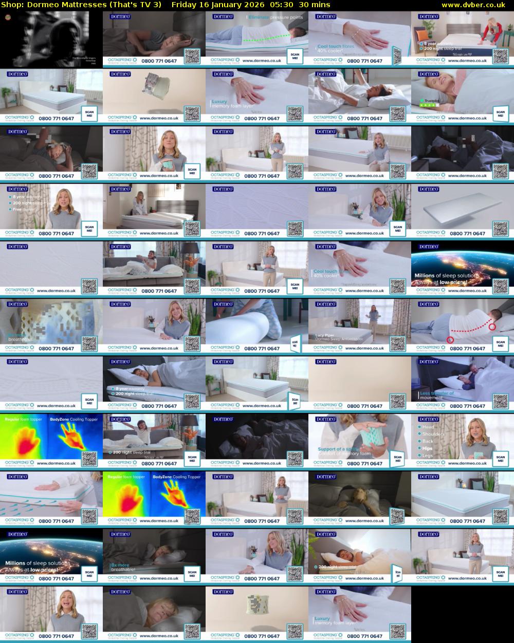 Shop: Dormeo Mattresses (That's TV 3) Friday 16 January 2026 05:30 - 06:00