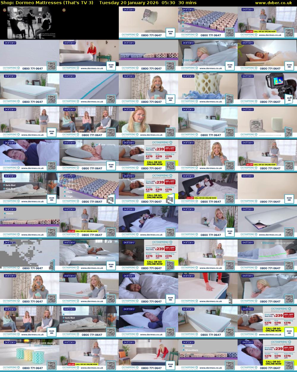 Shop: Dormeo Mattresses (That's TV 3) Tuesday 20 January 2026 05:30 - 06:00