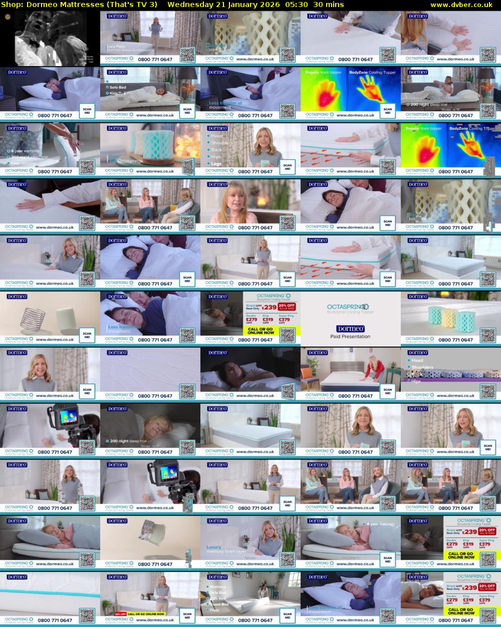 Shop: Dormeo Mattresses (That's TV 3) Wednesday 21 January 2026 05:30 - 06:00