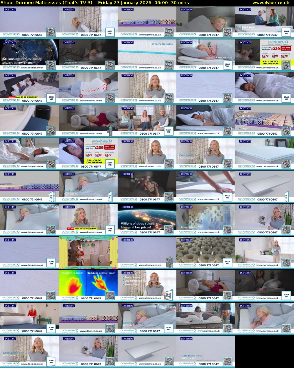 Shop: Dormeo Mattresses (That's TV 3) Friday 23 January 2026 06:00 - 06:30