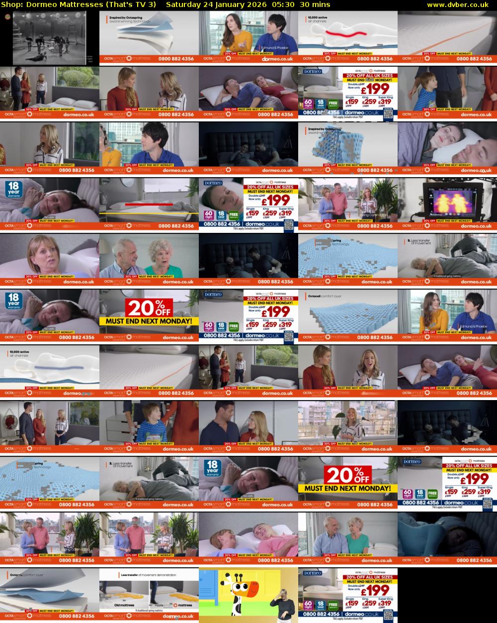 Shop: Dormeo Mattresses (That's TV 3) Saturday 24 January 2026 05:30 - 06:00