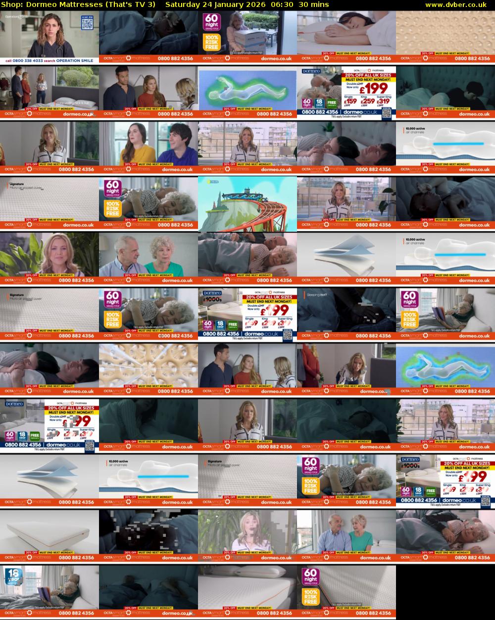 Shop: Dormeo Mattresses (That's TV 3) Saturday 24 January 2026 06:30 - 07:00