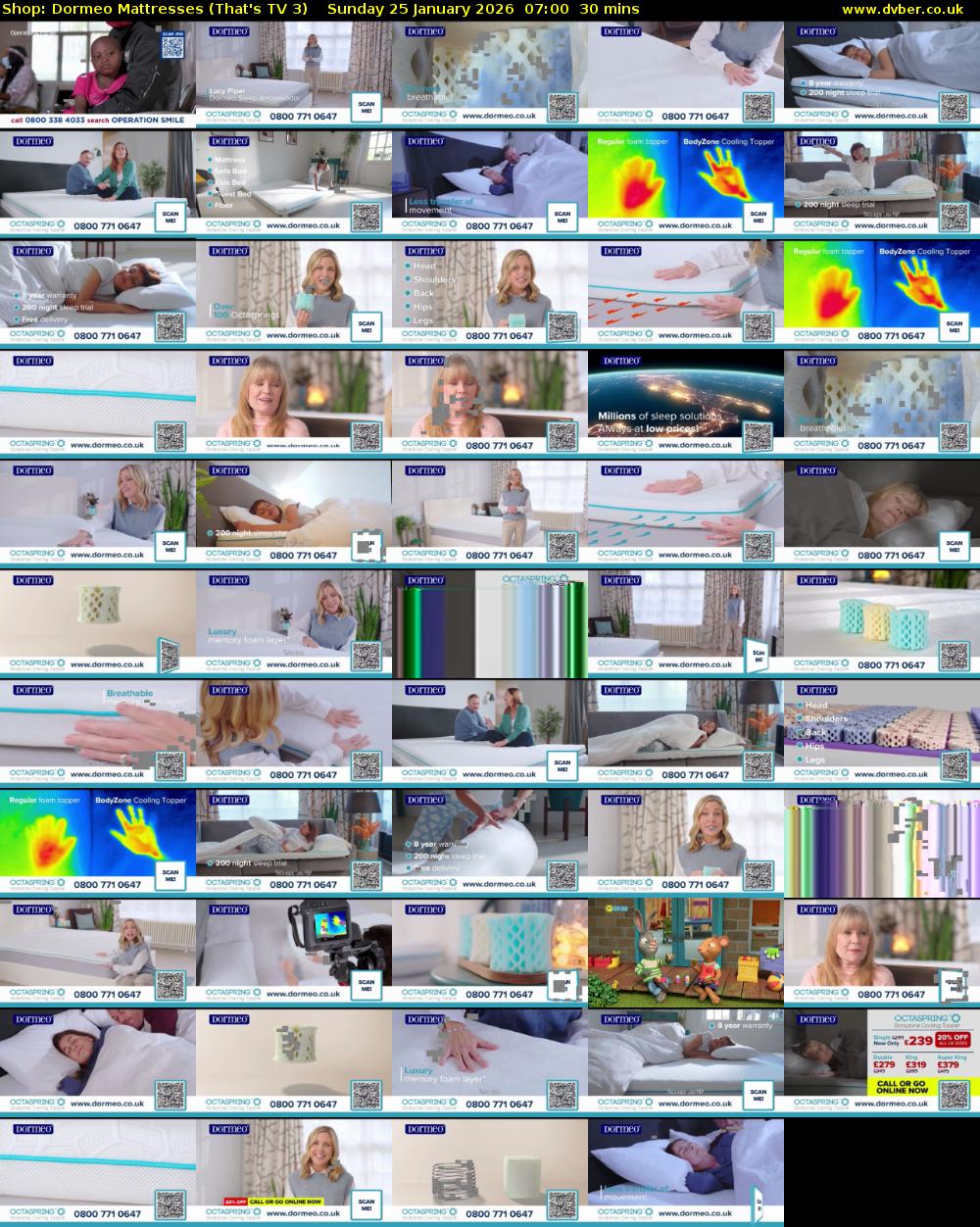 Shop: Dormeo Mattresses (That's TV 3) Sunday 25 January 2026 07:00 - 07:30