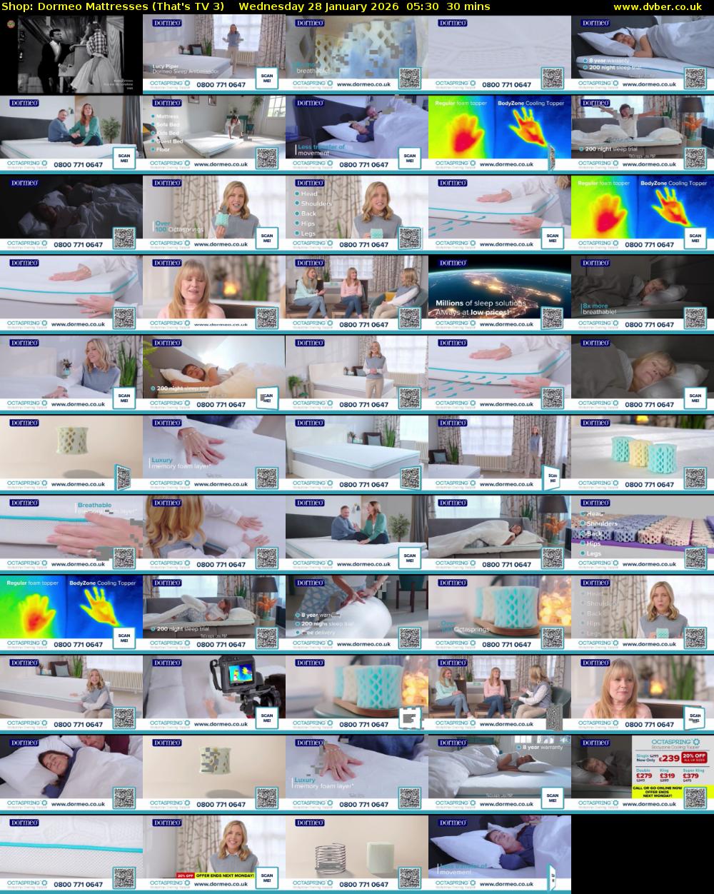 Shop: Dormeo Mattresses (That's TV 3) Wednesday 28 January 2026 05:30 - 06:00