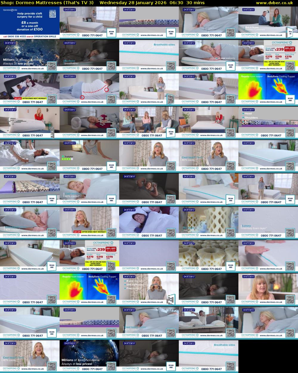 Shop: Dormeo Mattresses (That's TV 3) Wednesday 28 January 2026 06:30 - 07:00