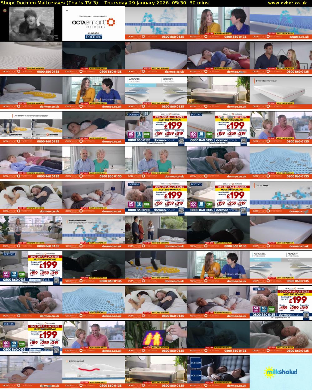 Shop: Dormeo Mattresses (That's TV 3) Thursday 29 January 2026 05:30 - 06:00