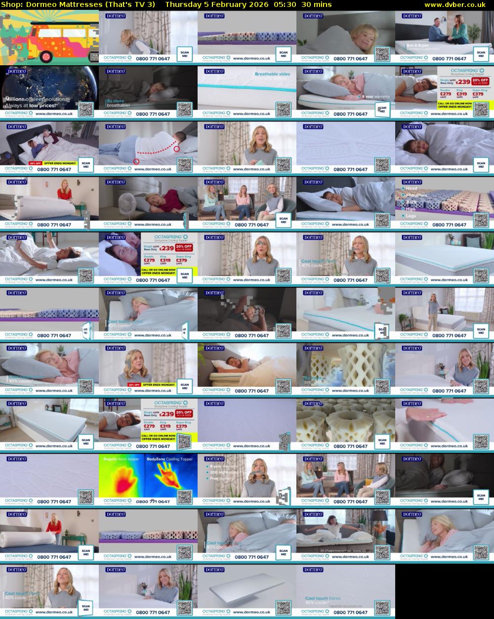 Shop: Dormeo Mattresses (That's TV 3) Thursday 5 February 2026 05:30 - 06:00