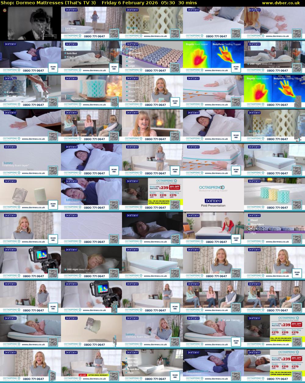 Shop: Dormeo Mattresses (That's TV 3) Friday 6 February 2026 05:30 - 06:00