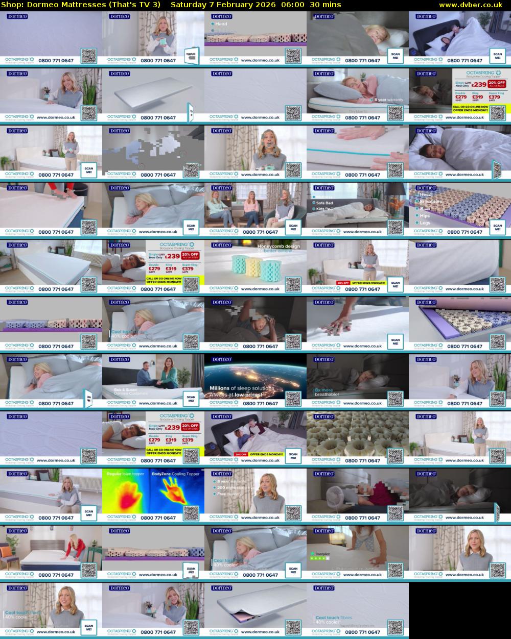 Shop: Dormeo Mattresses (That's TV 3) Saturday 7 February 2026 06:00 - 06:30