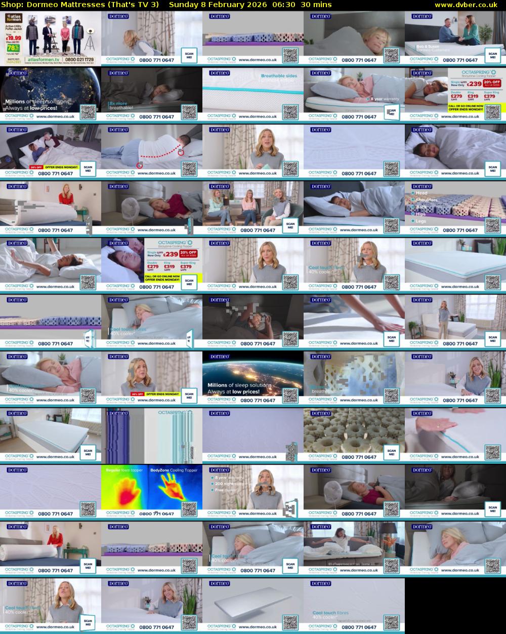 Shop: Dormeo Mattresses (That's TV 3) Sunday 8 February 2026 06:30 - 07:00