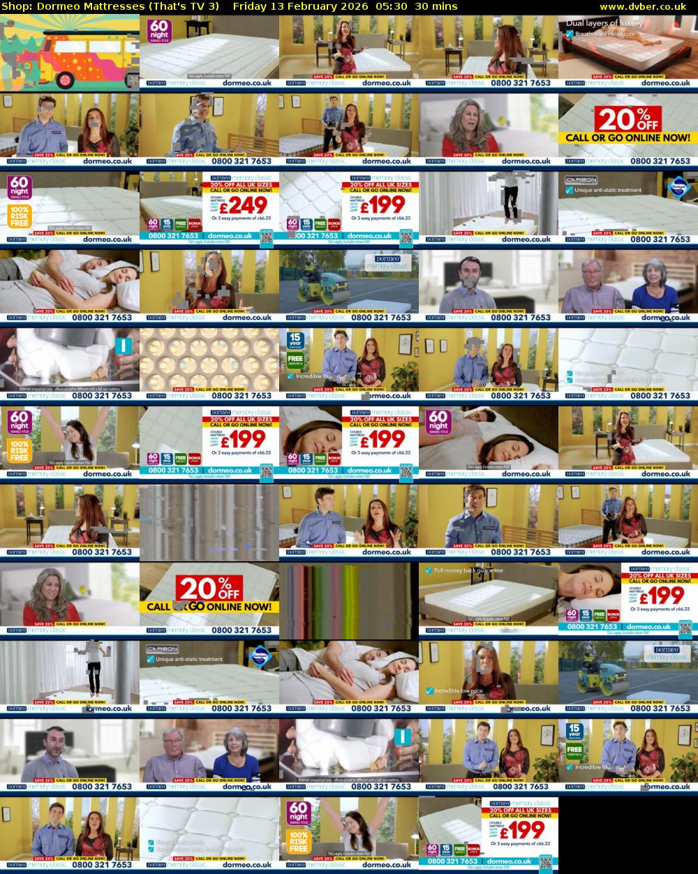 Shop: Dormeo Mattresses (That's TV 3) Friday 13 February 2026 05:30 - 06:00