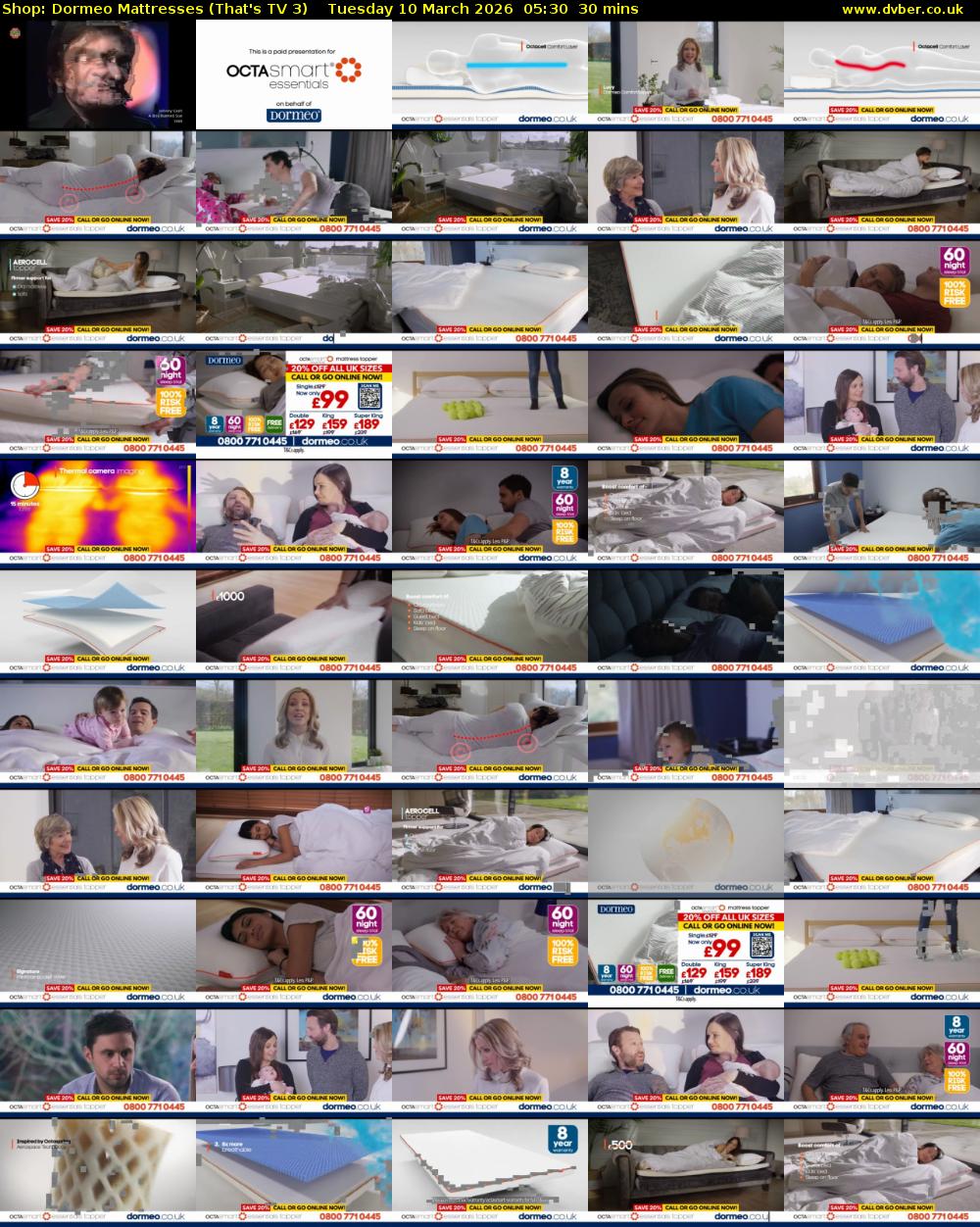 Shop: Dormeo Mattresses (That's TV 3) Tuesday 10 March 2026 05:30 - 06:00