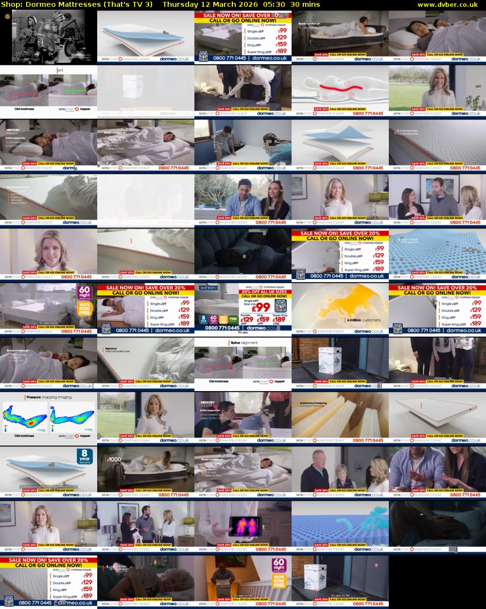 Shop: Dormeo Mattresses (That's TV 3) Thursday 12 March 2026 05:30 - 06:00