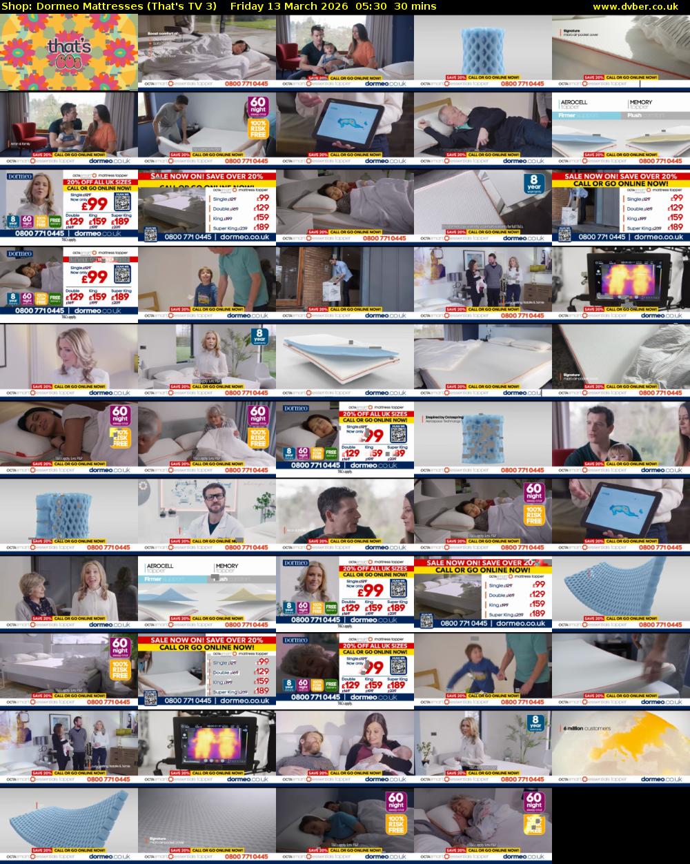 Shop: Dormeo Mattresses (That's TV 3) Friday 13 March 2026 05:30 - 06:00