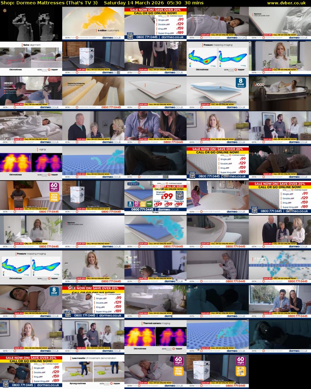 Shop: Dormeo Mattresses (That's TV 3) Saturday 14 March 2026 05:30 - 06:00