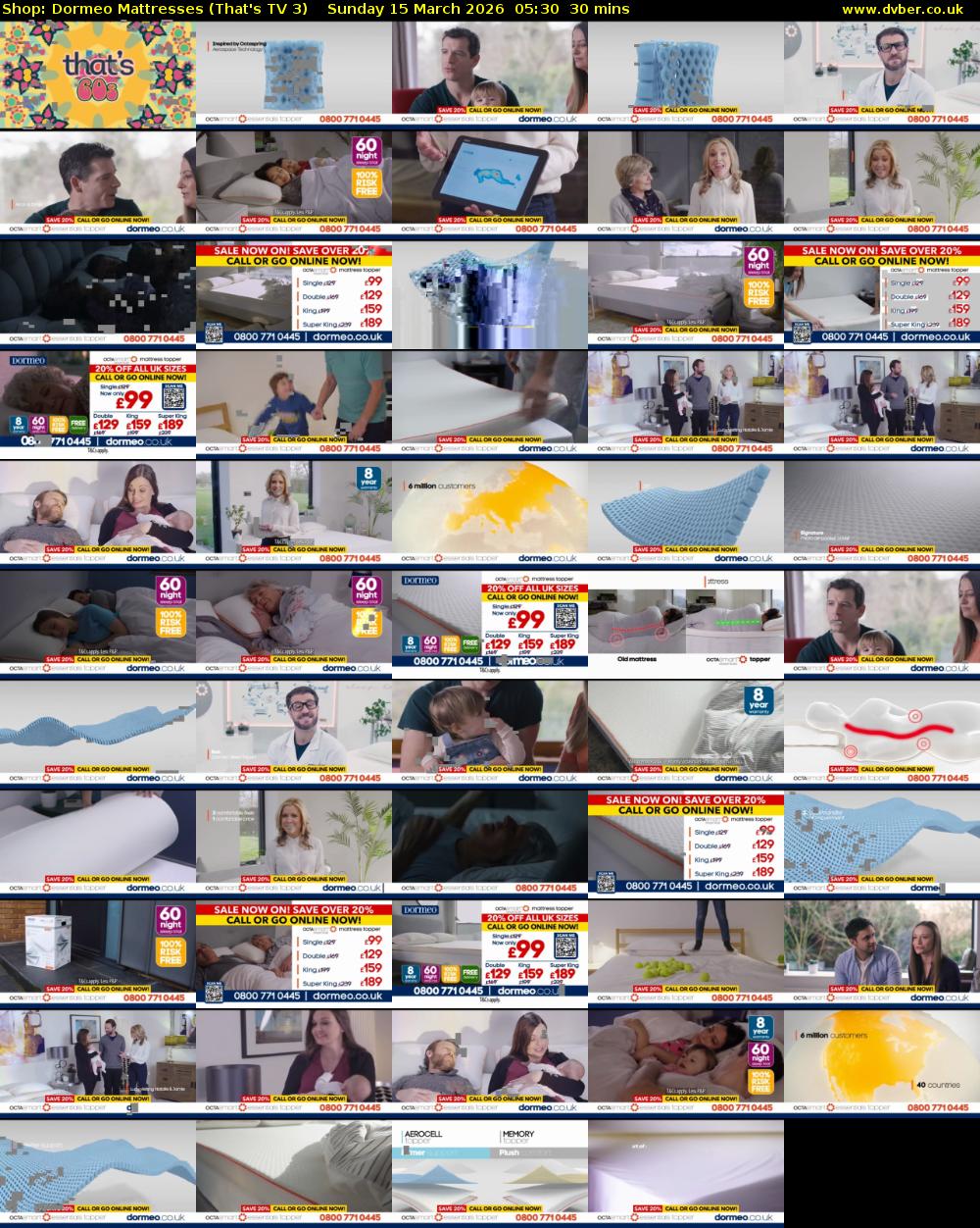 Shop: Dormeo Mattresses (That's TV 3) Sunday 15 March 2026 05:30 - 06:00