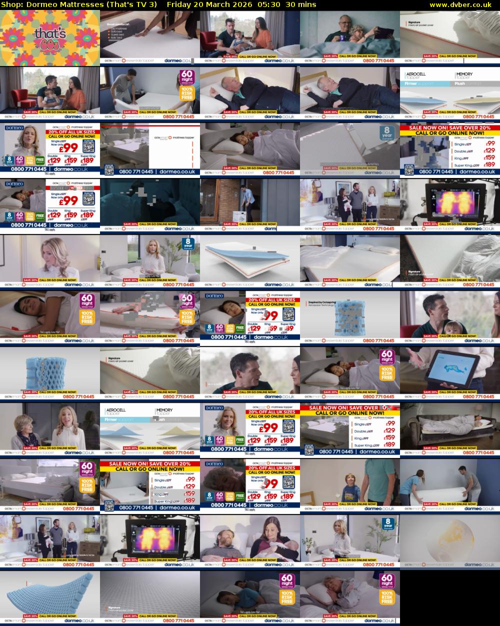 Shop: Dormeo Mattresses (That's TV 3) Friday 20 March 2026 05:30 - 06:00