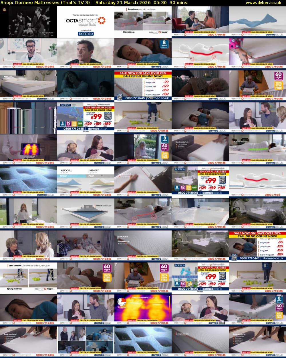 Shop: Dormeo Mattresses (That's TV 3) Saturday 21 March 2026 05:30 - 06:00