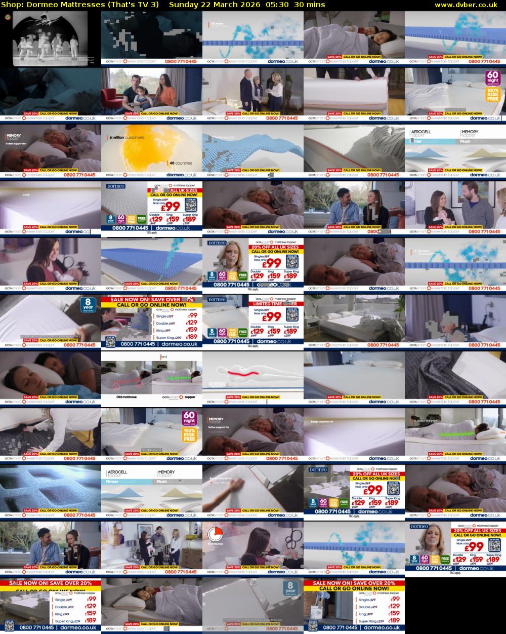 Shop: Dormeo Mattresses (That's TV 3) Sunday 22 March 2026 05:30 - 06:00