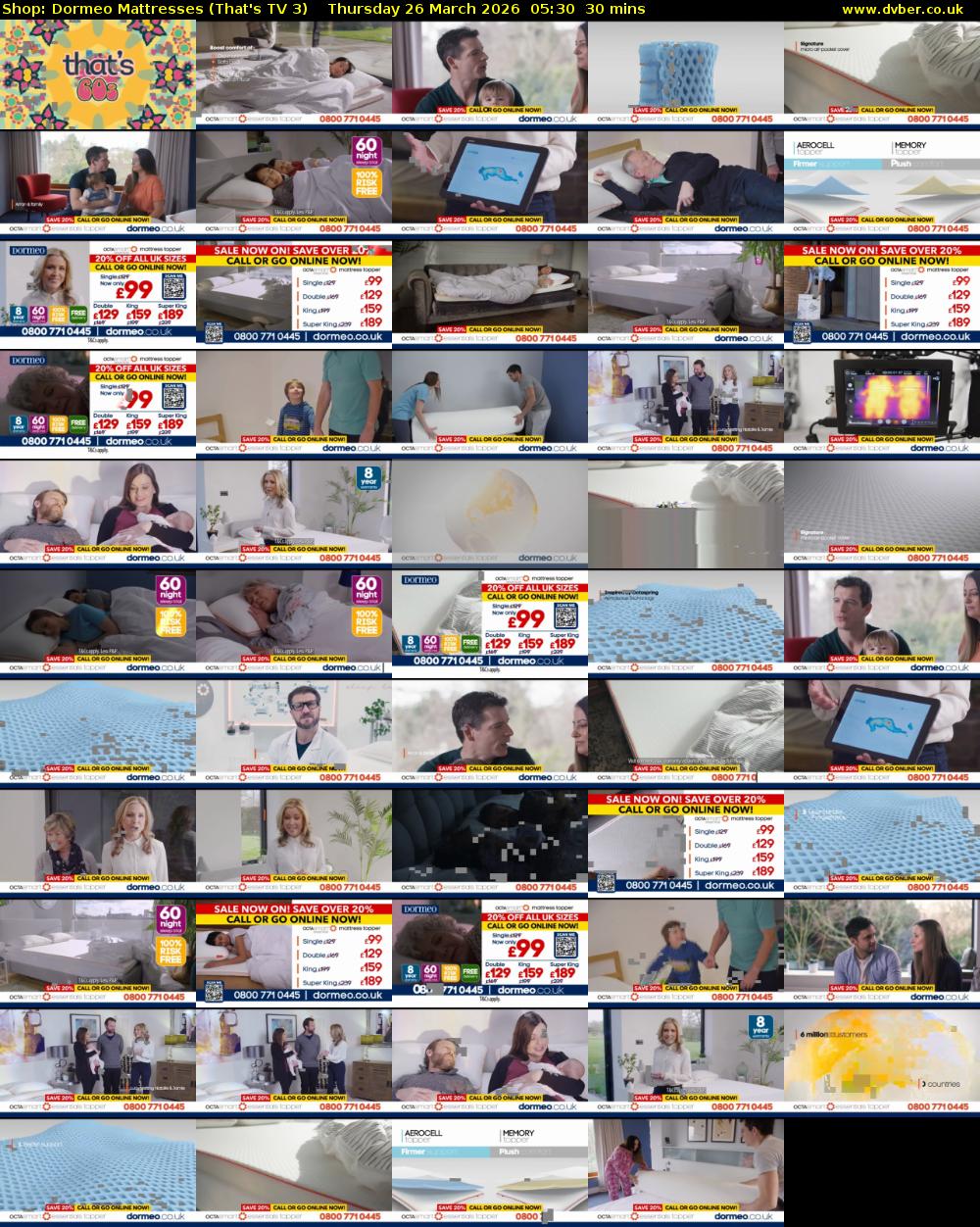 Shop: Dormeo Mattresses (That's TV 3) Thursday 26 March 2026 05:30 - 06:00