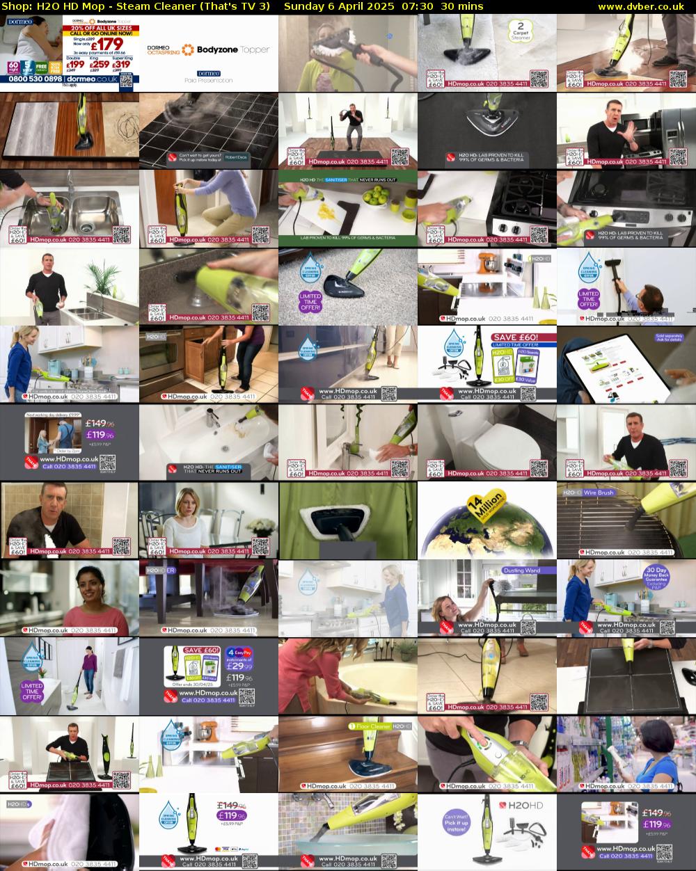 Shop: H2O HD Mop - Steam Cleaner (That's TV 3) Sunday 6 April 2025 07:30 - 08:00