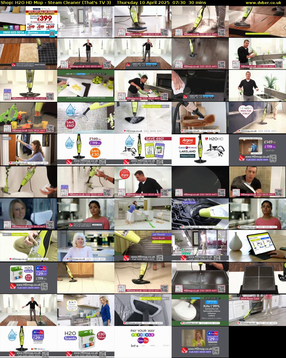 Shop: H2O HD Mop - Steam Cleaner (That's TV 3) Thursday 10 April 2025 07:30 - 08:00