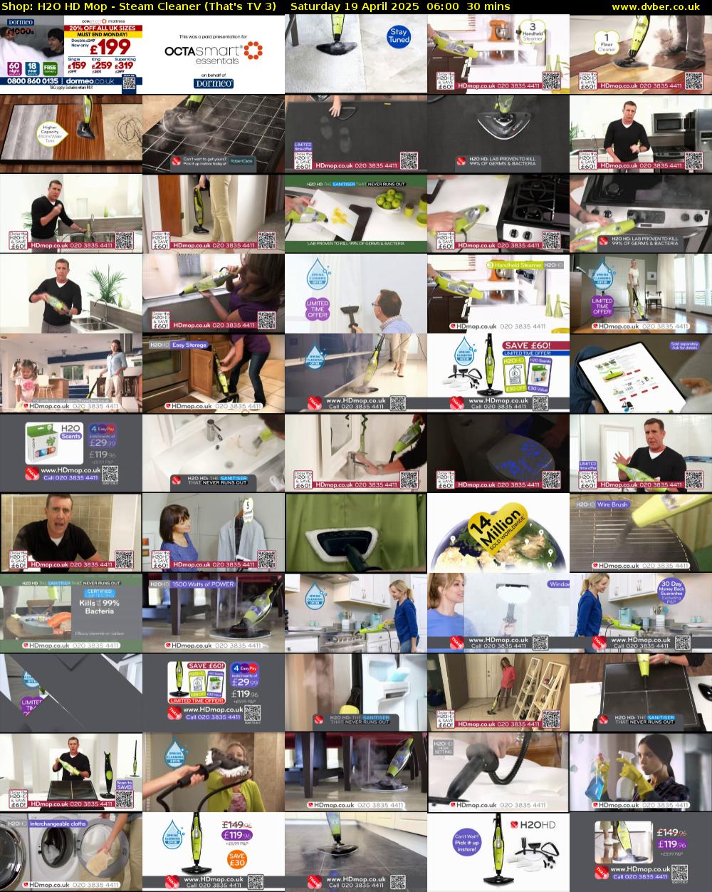 Shop: H2O HD Mop - Steam Cleaner (That's TV 3) Saturday 19 April 2025 06:00 - 06:30