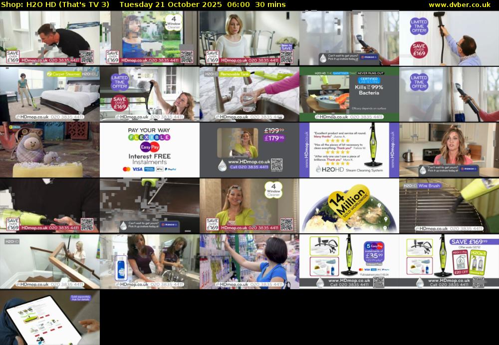 Shop: H2O HD (That's TV 3) Tuesday 21 October 2025 06:00 - 06:30