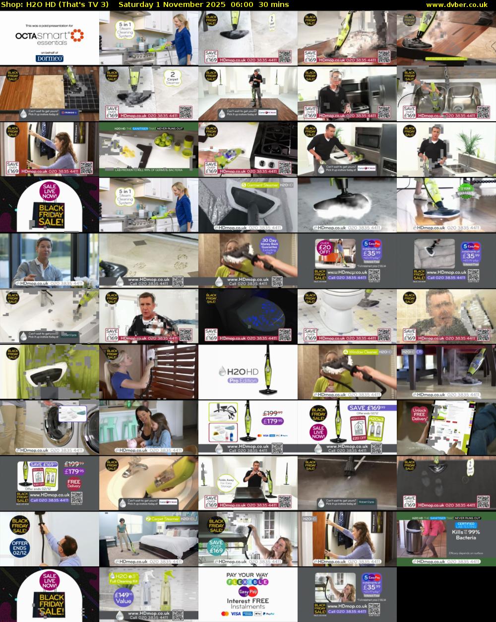 Shop: H2O HD (That's TV 3) Saturday 1 November 2025 06:00 - 06:30