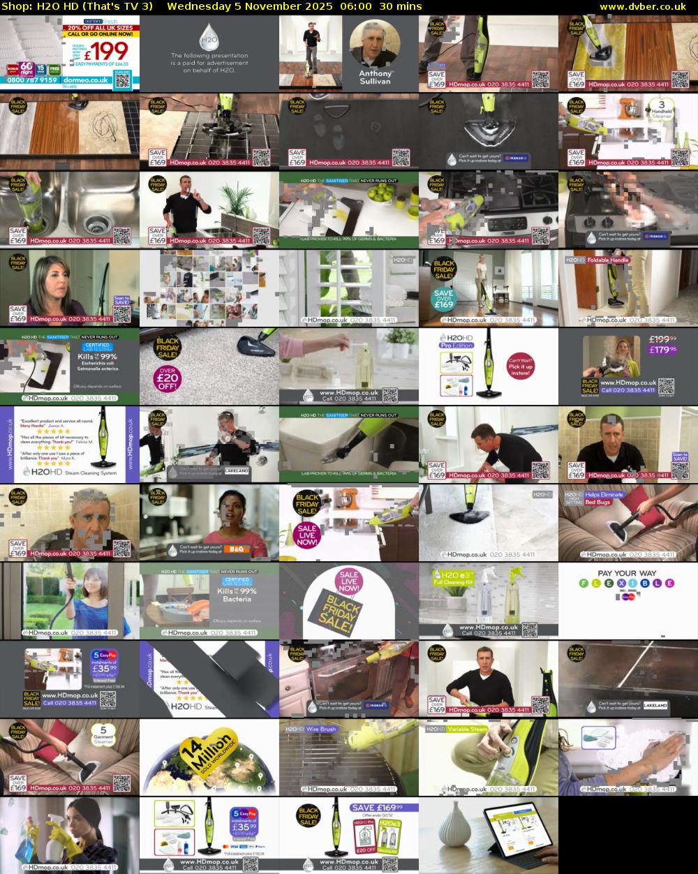 Shop: H2O HD (That's TV 3) Wednesday 5 November 2025 06:00 - 06:30