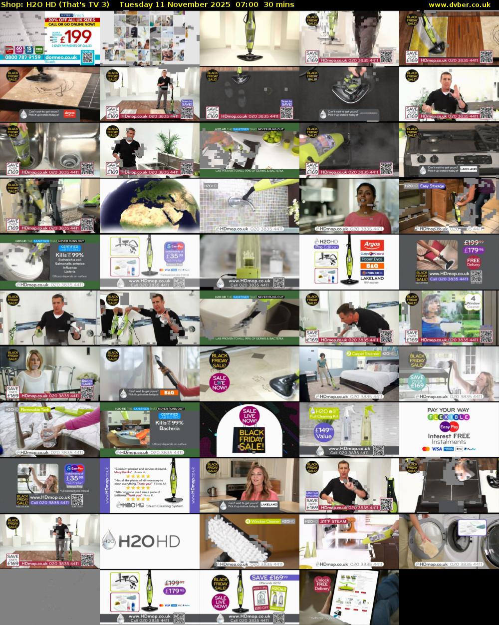 Shop: H2O HD (That's TV 3) Tuesday 11 November 2025 07:00 - 07:30