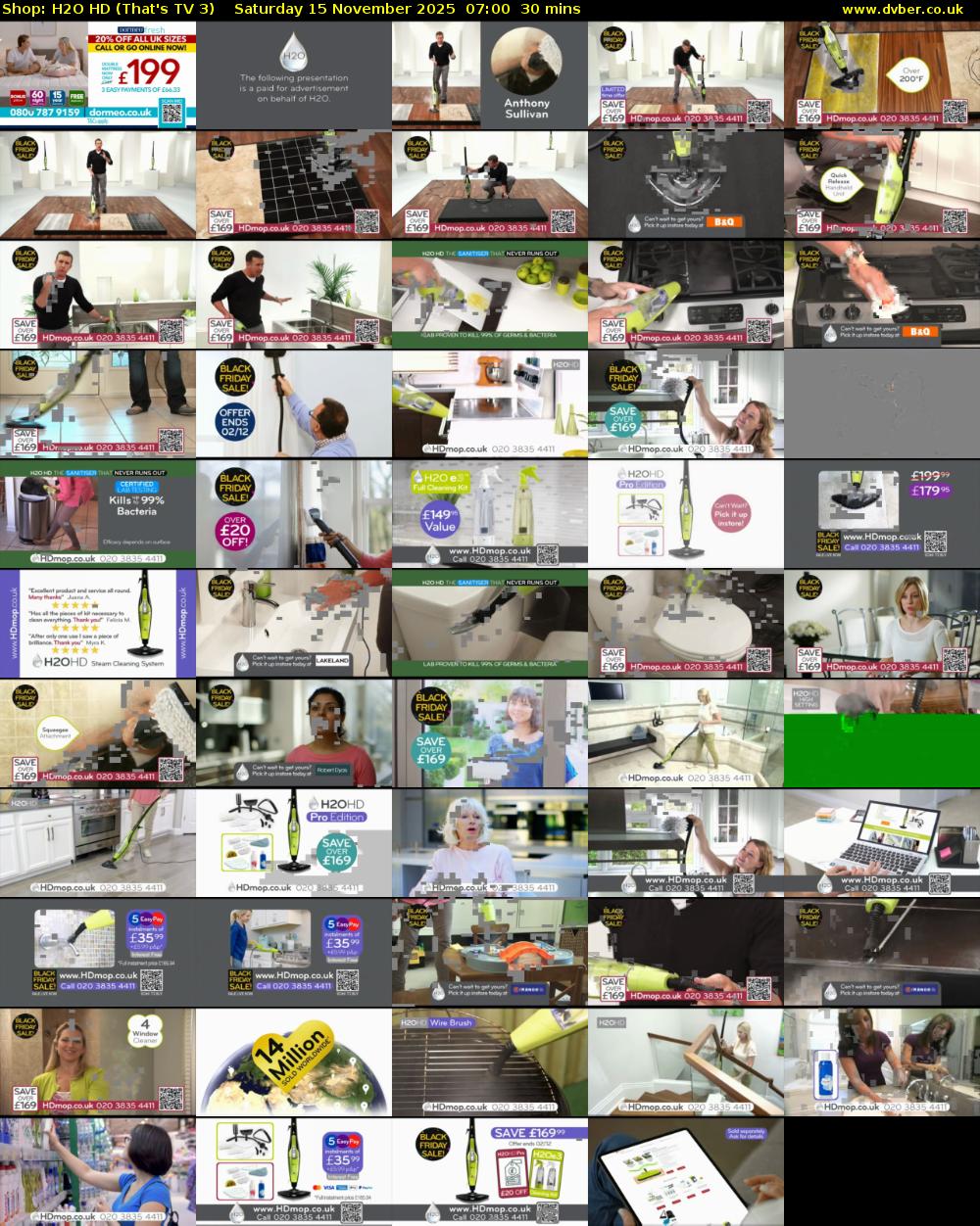 Shop: H2O HD (That's TV 3) Saturday 15 November 2025 07:00 - 07:30