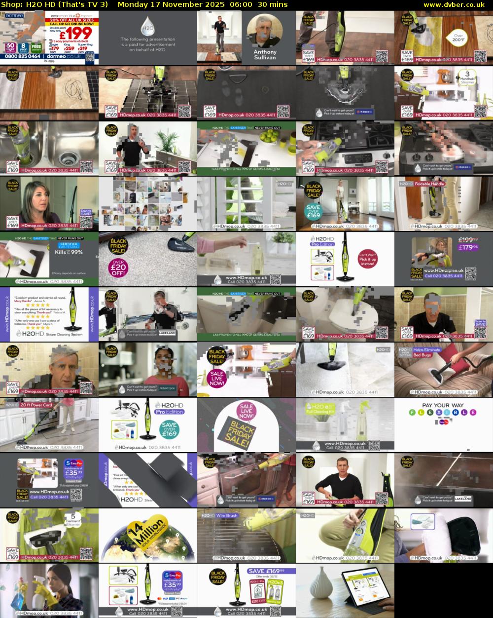 Shop: H2O HD (That's TV 3) Monday 17 November 2025 06:00 - 06:30