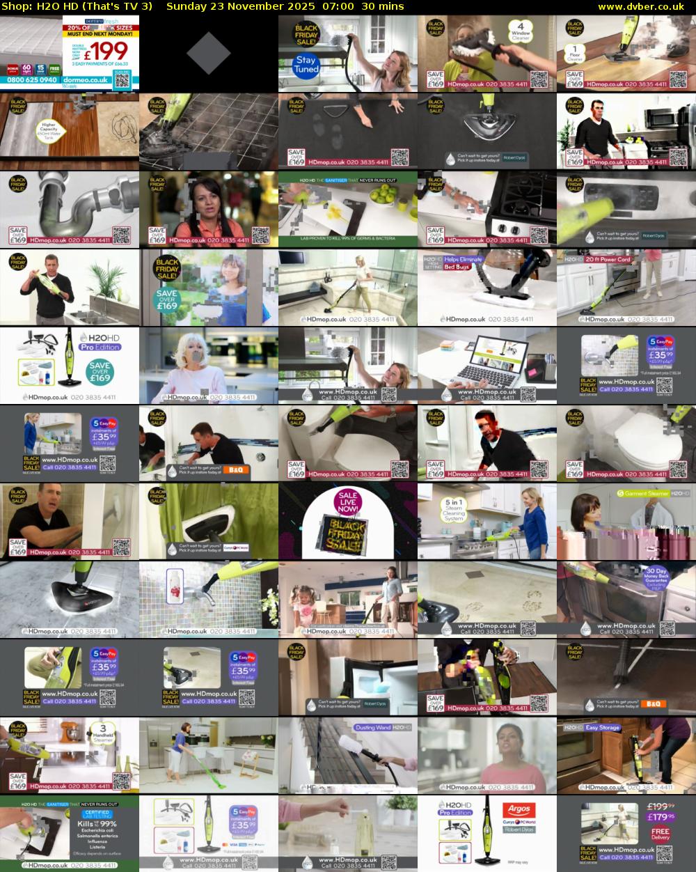 Shop: H2O HD (That's TV 3) Sunday 23 November 2025 07:00 - 07:30