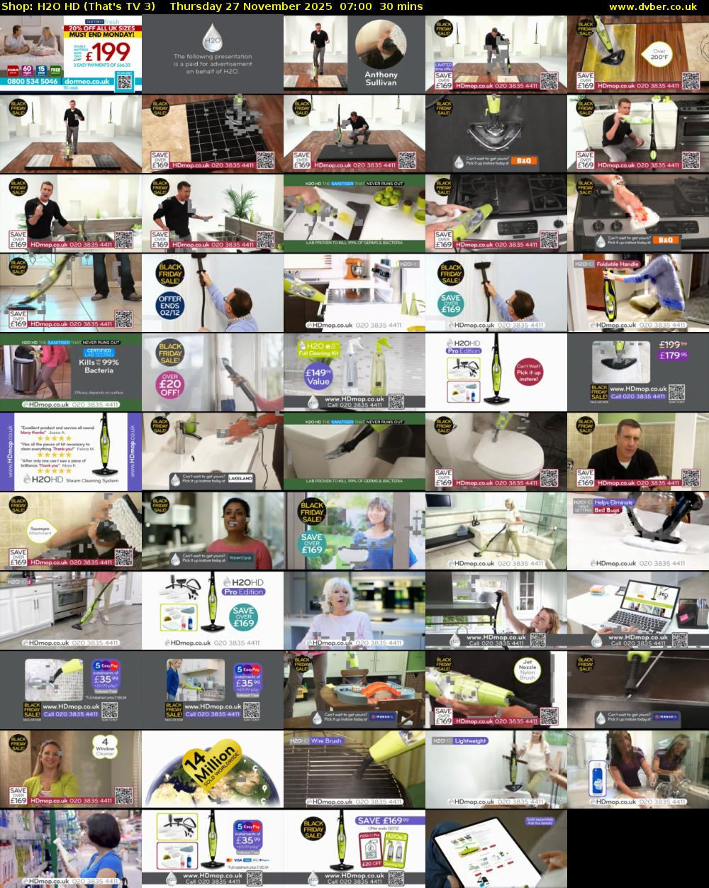 Shop: H2O HD (That's TV 3) Thursday 27 November 2025 07:00 - 07:30