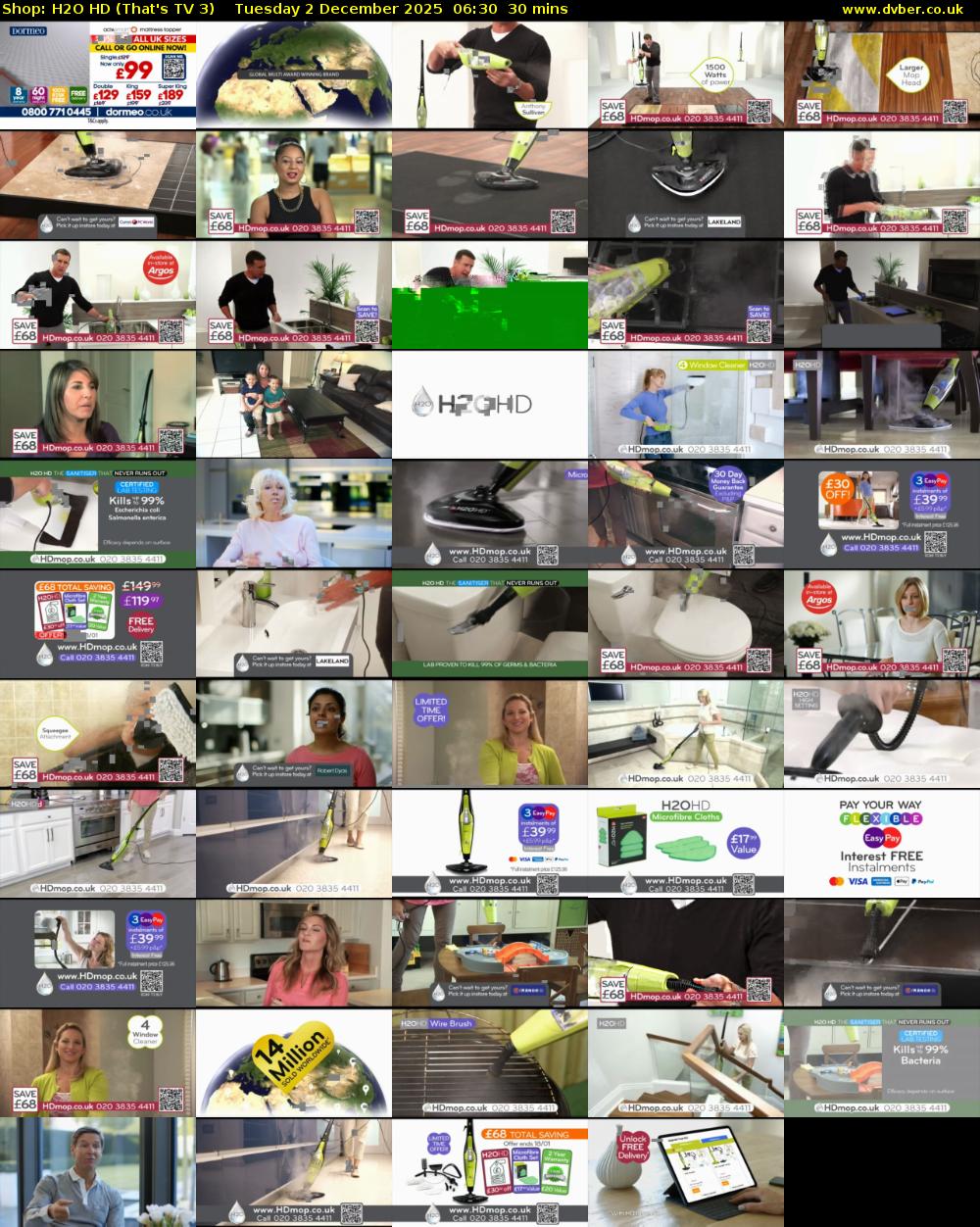 Shop: H2O HD (That's TV 3) Tuesday 2 December 2025 06:30 - 07:00