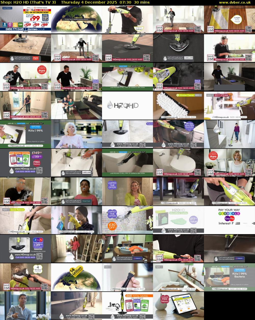 Shop: H2O HD (That's TV 3) Thursday 4 December 2025 07:30 - 08:00