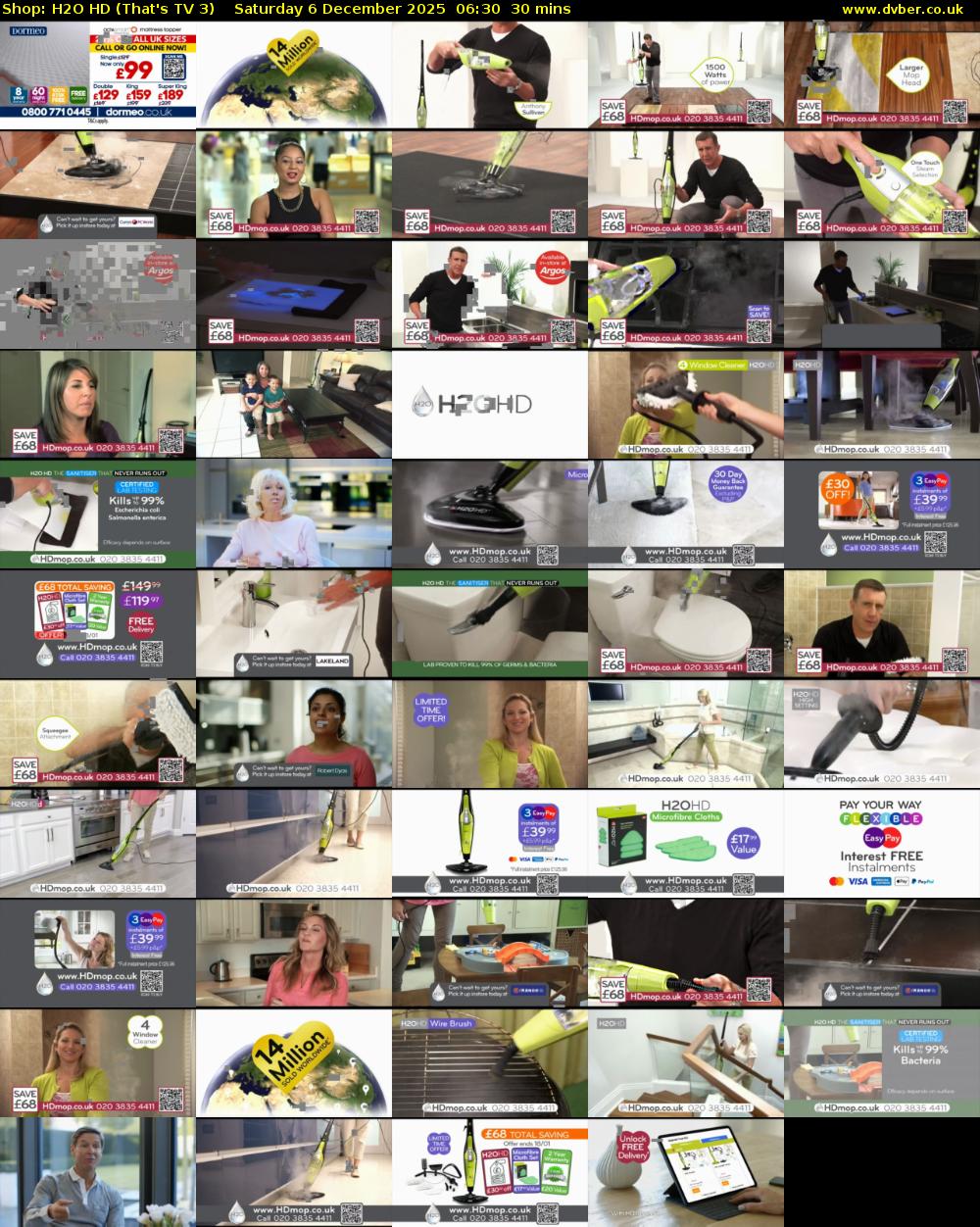 Shop: H2O HD (That's TV 3) Saturday 6 December 2025 06:30 - 07:00