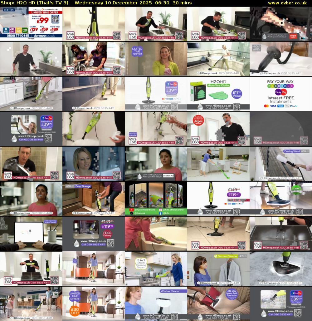 Shop: H2O HD (That's TV 3) Wednesday 10 December 2025 06:30 - 07:00