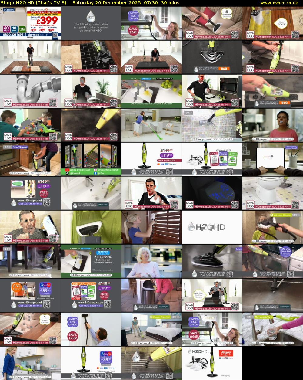 Shop: H2O HD (That's TV 3) Saturday 20 December 2025 07:30 - 08:00