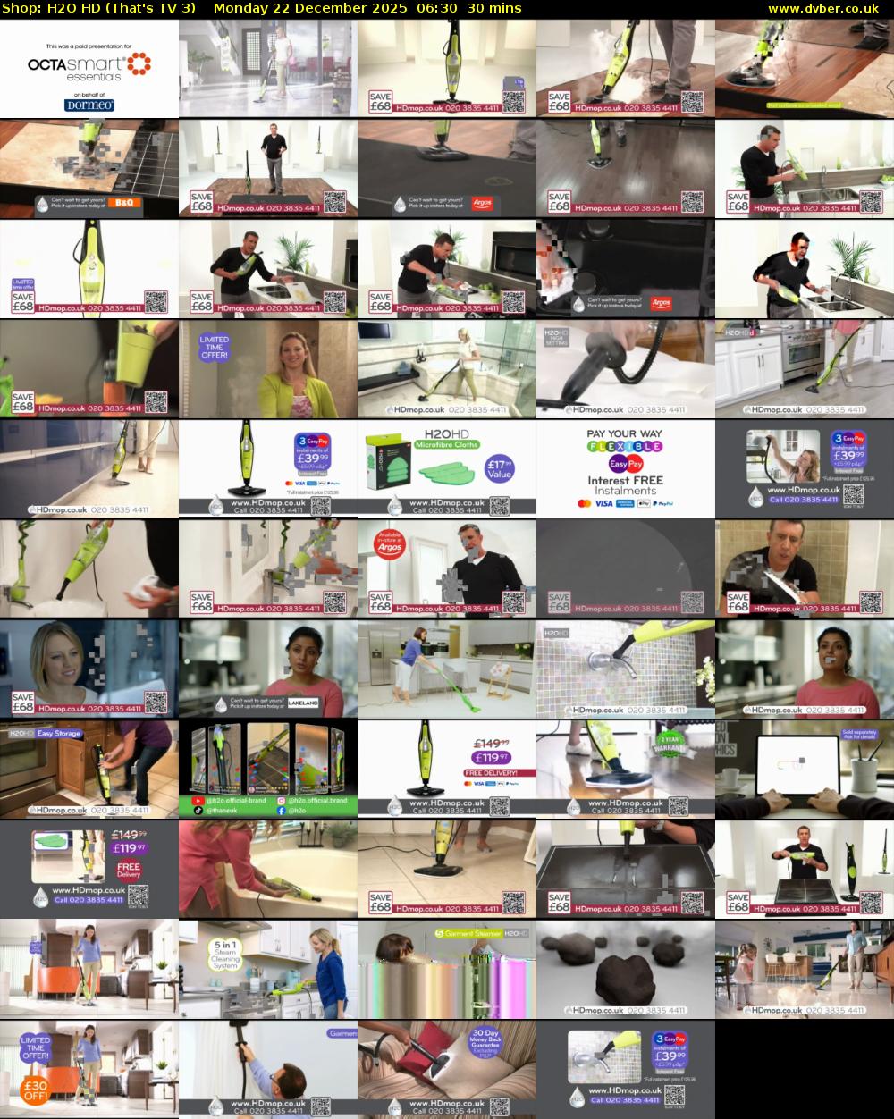 Shop: H2O HD (That's TV 3) Monday 22 December 2025 06:30 - 07:00