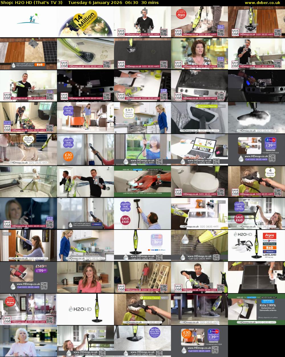 Shop: H2O HD (That's TV 3) Tuesday 6 January 2026 06:30 - 07:00