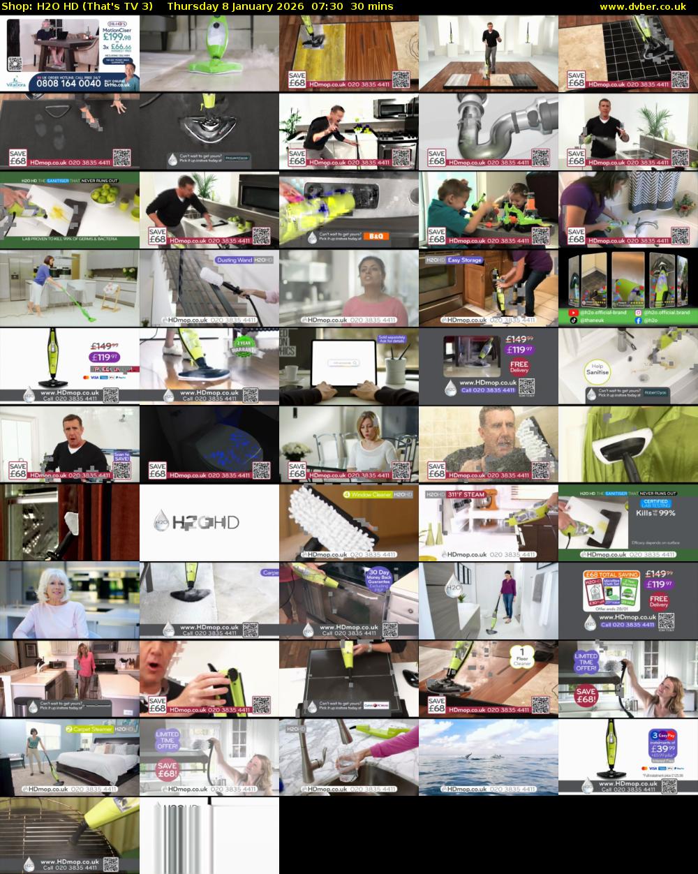 Shop: H2O HD (That's TV 3) Thursday 8 January 2026 07:30 - 08:00