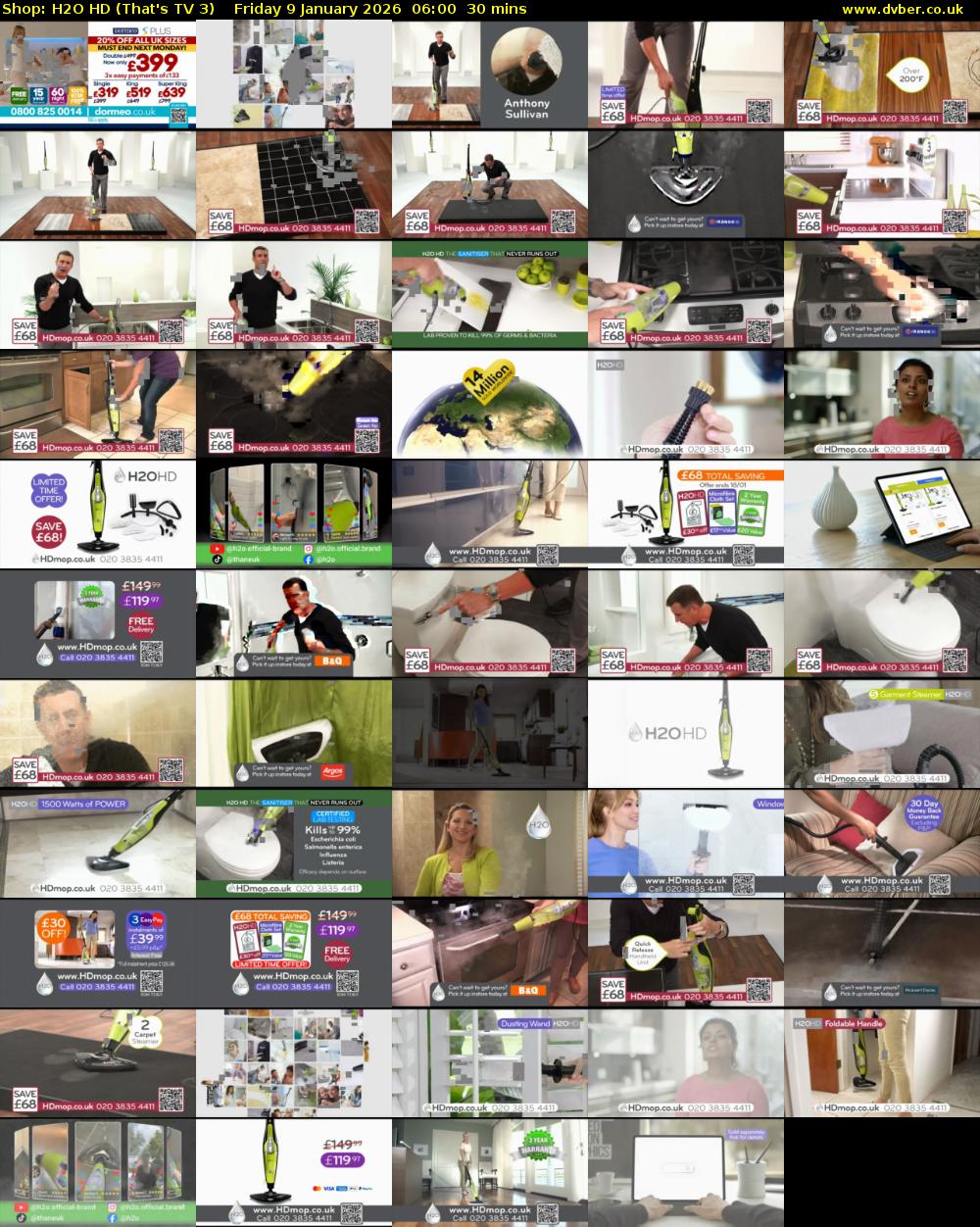 Shop: H2O HD (That's TV 3) Friday 9 January 2026 06:00 - 06:30