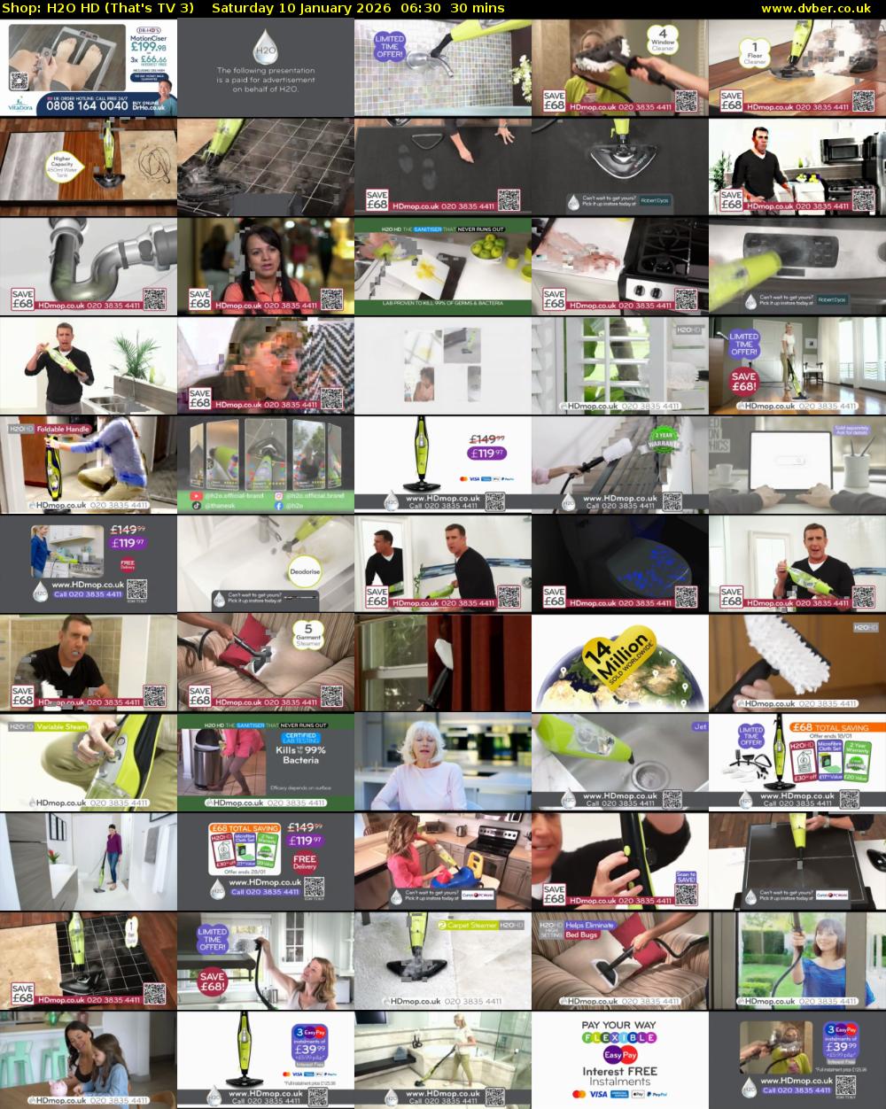 Shop: H2O HD (That's TV 3) Saturday 10 January 2026 06:30 - 07:00